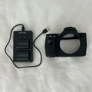 Black Camera cover with Dual Charger